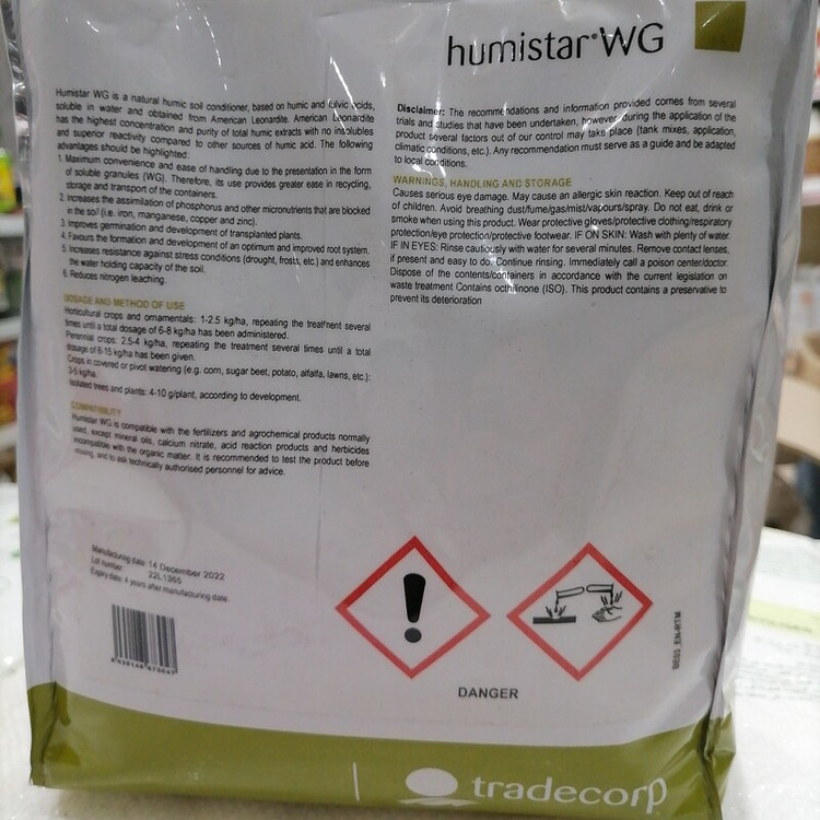 کود کشاورزی هیومیک اسید هیومستار دبلیو جی humistar WG اصلاح ساختار خاک بالابردن جذب عناصر غذایی افزایش رشد ریشه